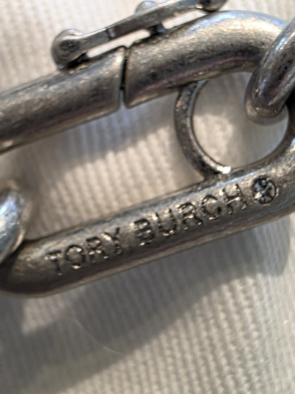 Tory Burch Silver Crystal Link Necklace - Women Jewelry - Picture 3 of 3